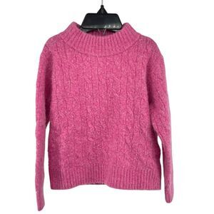 Crewcuts Girls Pink Cable Knit Mock Neck Sweater | Cozy Classic Style XXS (2/3)